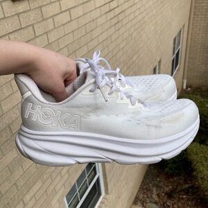 Hoka Clifton 9 White Running Shoes Sneaker Size 10